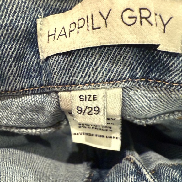 Happily Grey Cargo Jeans Paperbag Light Wash Women’s Size 9/29 - Picture 3 of 3